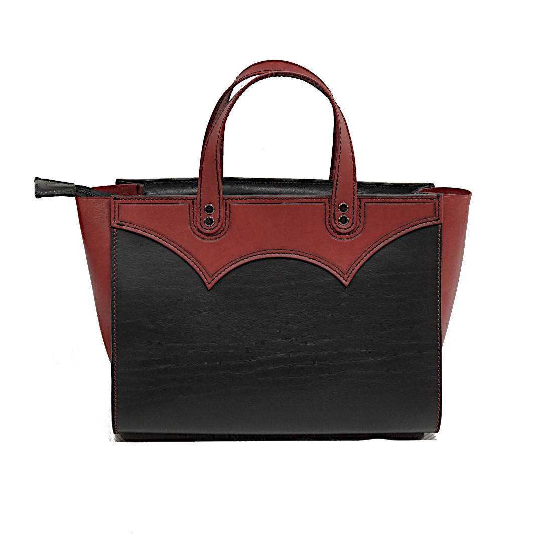 "ASTRA" - Borsa Artigianale in Cuoio conciato al Vegetale - Nera - immagine 6