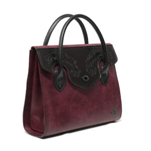 "DIVA" - Borsa Artigianale in Cuoio conciato al Vegetale - Viola