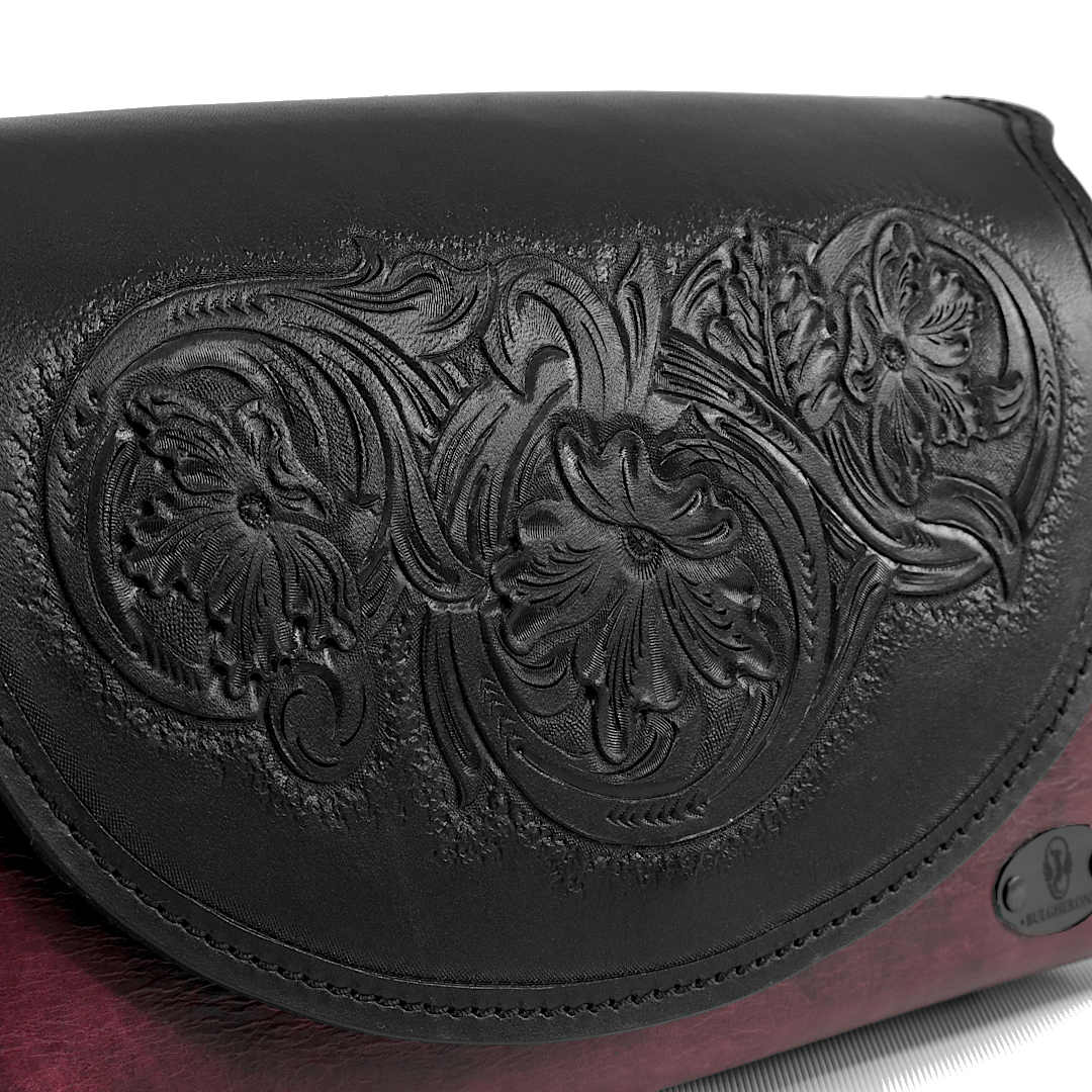 "FIERA" - Borsa Artigianale in Cuoio conciato al Vegetale - Viola - immagine 3